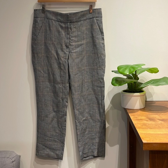 Veronica Beard Gemini Pant Plaid Houndstooth Trousers Multi Navy Grey 10 $395 - Picture 2 of 12